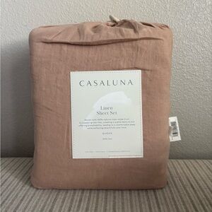 NWT Queen 100% Linen Sheet Set Adobe Clay - Casaluna